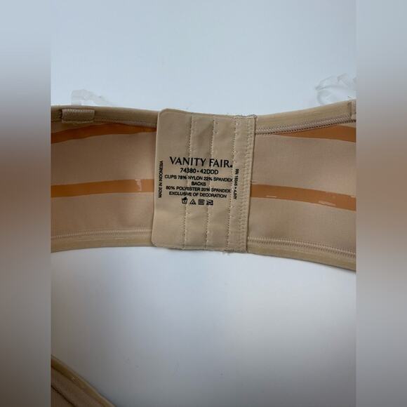 NWT Vanity Fair Beauty Back Underwire Smoothing Strapless Bra Beige
Size 42DDD - Picture 8 of 8